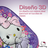Mochila Escolar Hello Kitty Con Ruedas Desmontables + Estuche + Lonchera Niña Poliéster