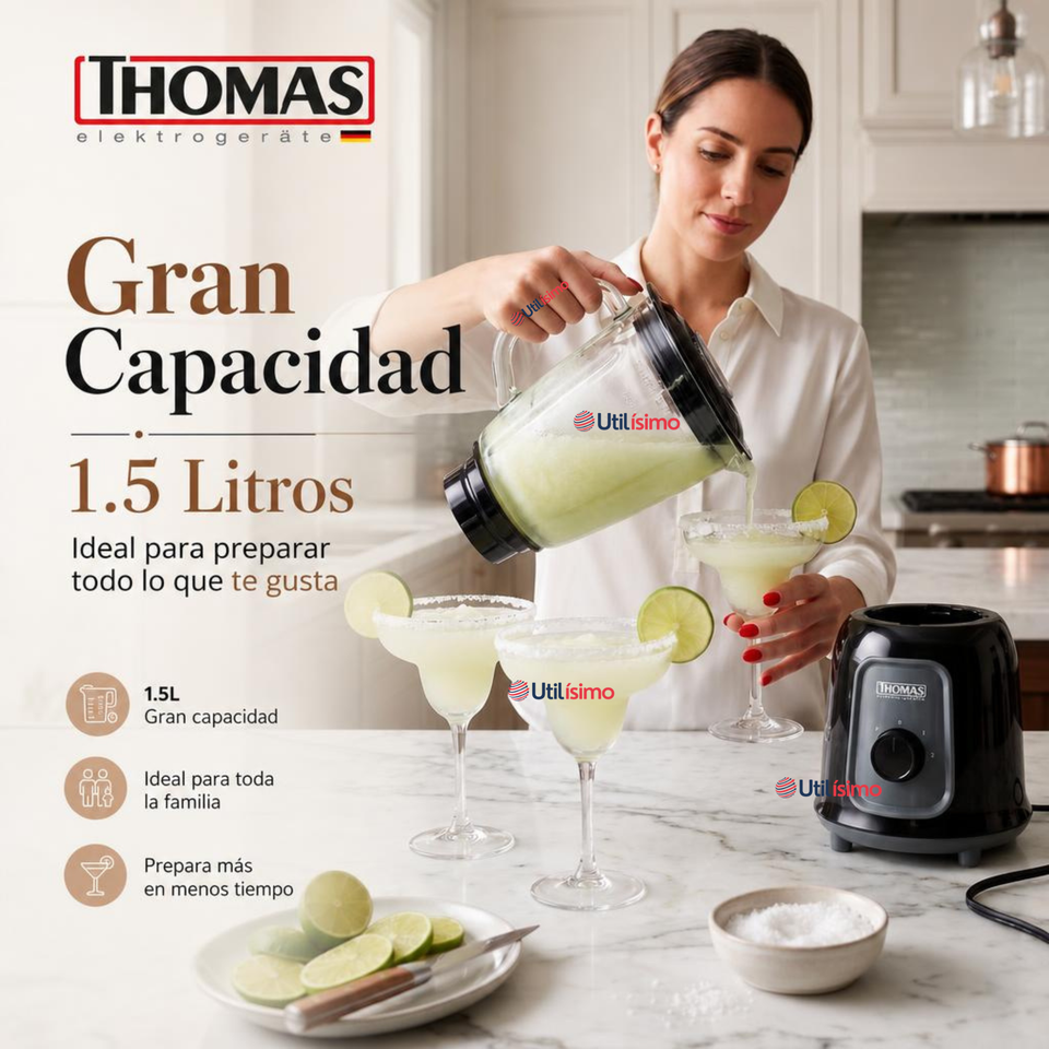 Licuadora 1,5lts Thomas Th-330v Color Negro 600W