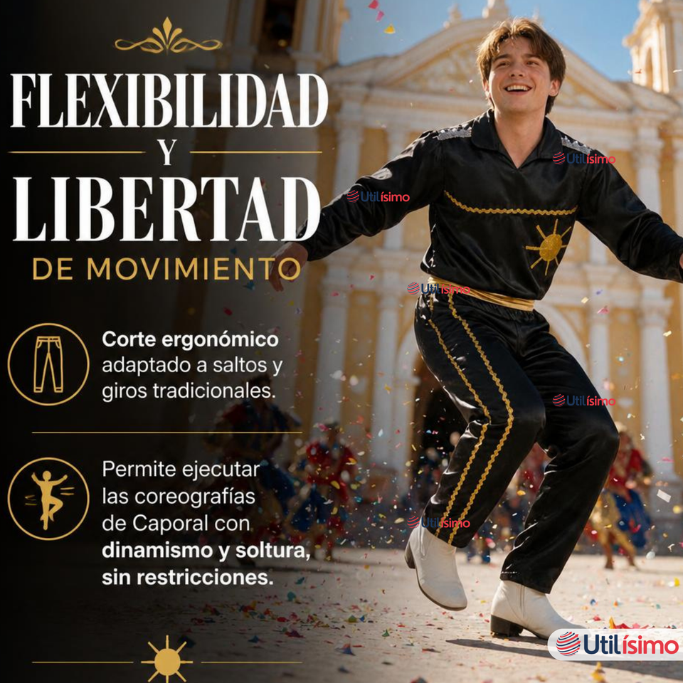 Traje Caporal Típico 2 Piezas Negro Hombre Fiestas Patrias