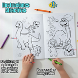 Pack 3 Libro Para Colorear Pintar  Educativo Con Stickers Diseños Surtidos
