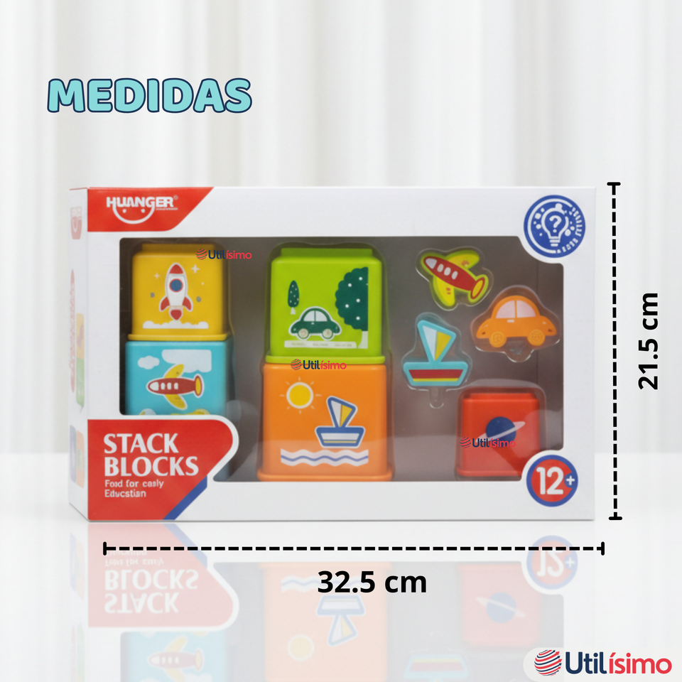 Juego Didáctico Bebé Encaje Apilable Torre Con Figuras Niña y Niño