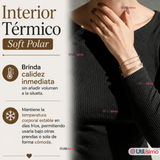 Camiseta Polera Polar Primera Capa Acanalada Reductora Manga Larga Negra Mujer