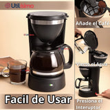 Cafetera Eléctrica 6 Tazas 600W de Potencia Con Filtro Reutilizable