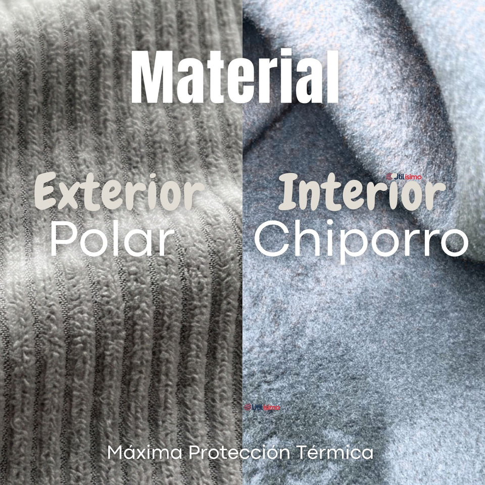 Calza Palazzo Niña Polar Con Chiporro Elasticada Térmica Gris Melange