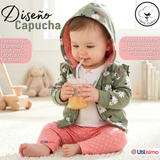 Conjunto 3 Piezas Buzo Pantalón Polerón Body De Algodón Verde Flores Bebé Niña