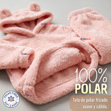 Buzo Polerón Conjunto Polar Niña Con Capucha Unicolor Rosado