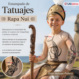 Pack 3 Poleras Efecto Piel Con Tatuajes Niño Rapa Nui Fiestas Patrias