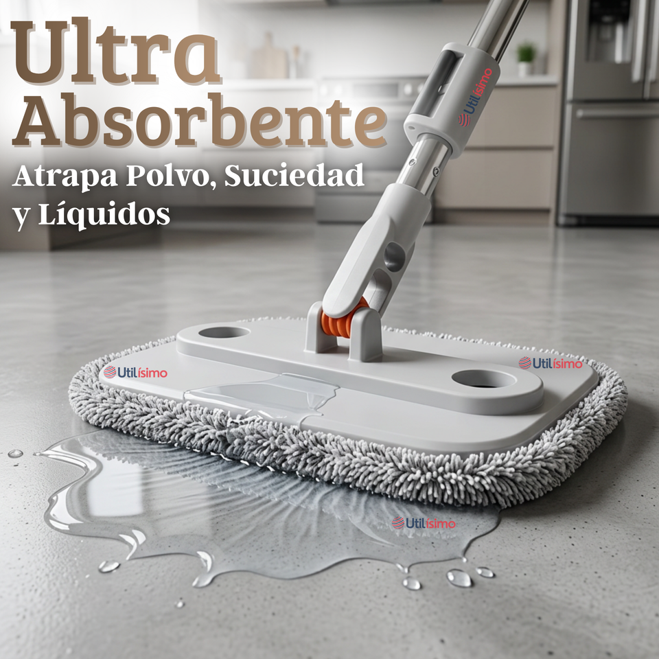 Trapeador Mopa Giratorio 360° Balde Centrifugo Microfibra
