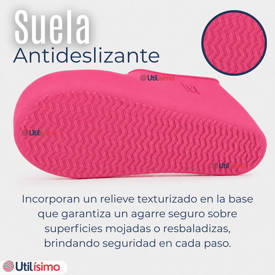 Pack 3 Pares Fundas Cubre Zapatos Rosado Impermeable Surtidas Silicona Antideslizante