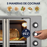 Horno con freidora de aire Oster® de 35 litros, puertas francesas, TSSTTV35FDMAFNS