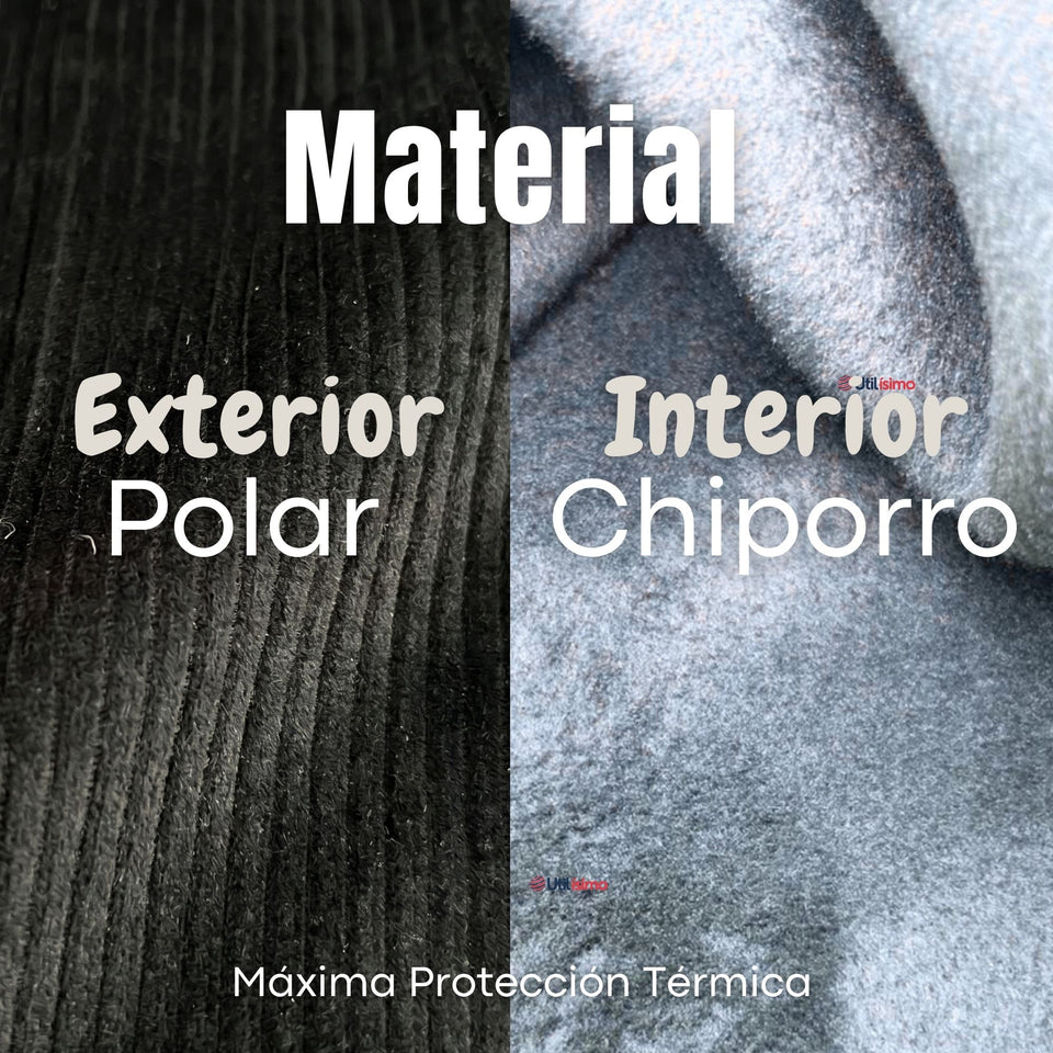 Calza Palazzo Polar Con Chiporro Niña Elasticada Térmica Negra