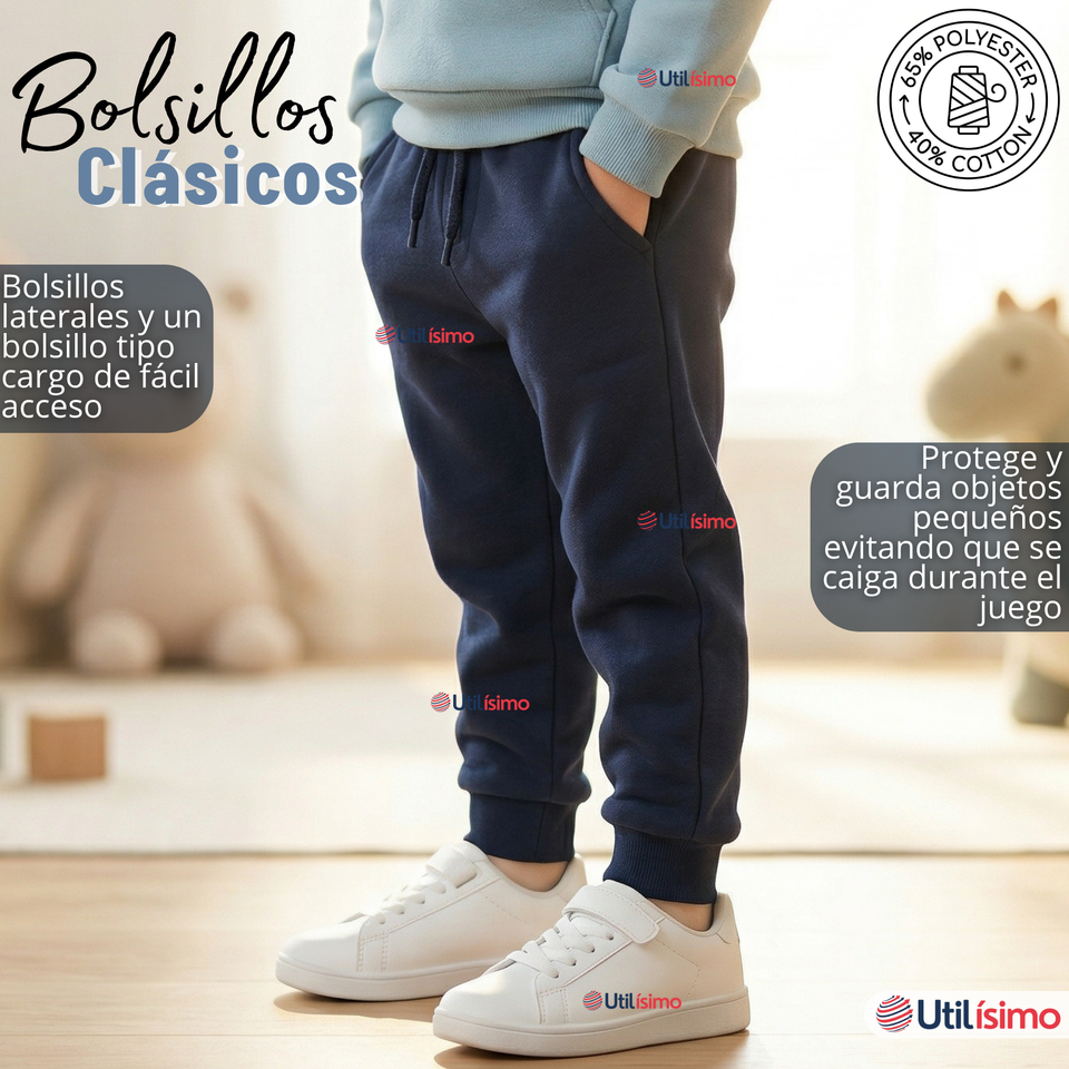 Conjunto 2 Piezas Buzo Pantalón Y Polerón Con Capucha Azul Dinosaurio Niño
