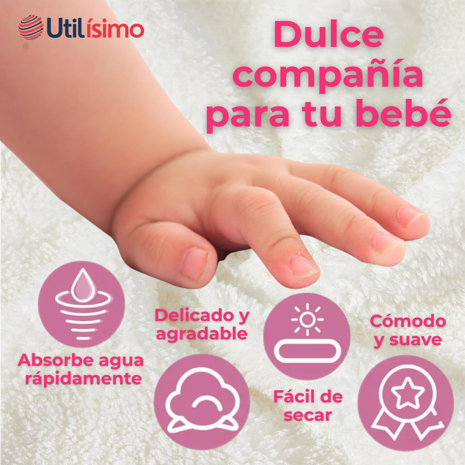 Toalla de Bebé Con Capucha Animales Surtido Niña