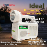 Kit Solar Camping Emergencia Con Radio-Parlante- Foco-Linterna 2 Ampolletas Recargable USB