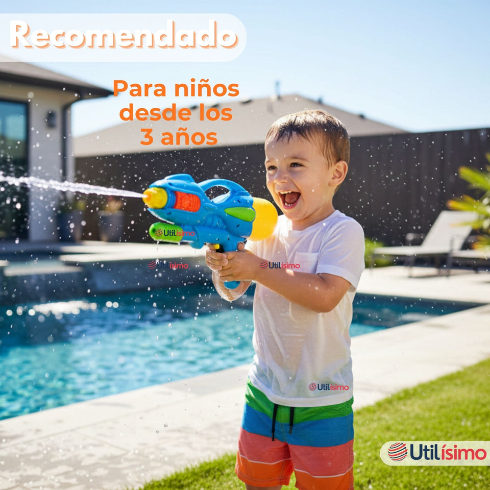 Pack 2 Pistolas Lanza Agua 32 cm Juguete Agua Niño Niña Colores Surtidos