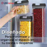 Set Contenedores de Alimentos 7 Piezas Herméticos De Plastico Cocina Despensa Negro