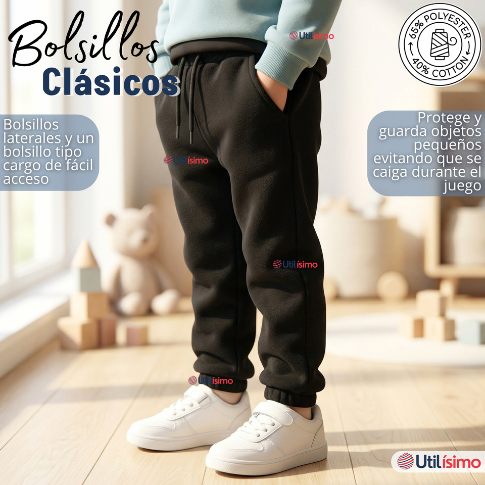 Conjunto 2 Piezas Buzo Pantalón Y Polerón Con Capucha Azul Niño