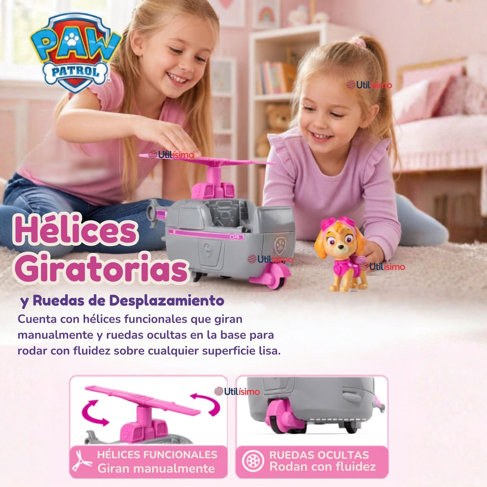 Helicóptero Skye Paw Patrol Con Figura Juguete Niña