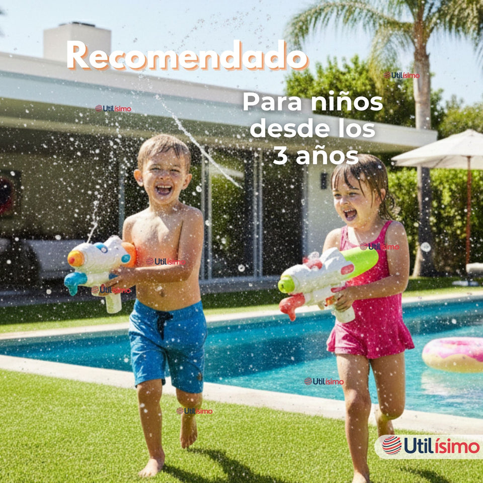 Pack 2 Pistolas Lanza Agua Juegos Para Niños Juguete 29 cm Colores Surtidos