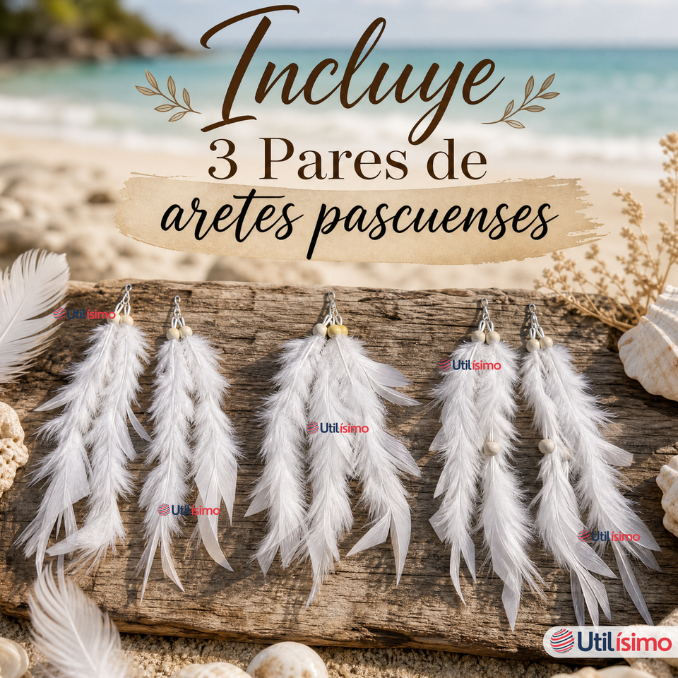 Pack 3 Aros Aritos Pascuenses Rapa Nui NIña Fiestas Patrias