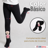 Panty 3D Osito Negro Tejida Niña Ballerina 78% Algodón Premium