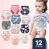 Pack 12 Calzón Pantys Niña Entrenamiento Algodón Absorbente Transpirable Cintura Elástica