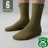 Pack 6 Pares Calcetines Carabineros Verde 65% Algodón Uniformado Transpirable