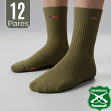 Pack 12 Pares Calcetines Carabineros Verde 65% Algodón Uniformado Transpirables