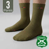 Pack 3 Pares Calcetines Carabineros Verde 65% Algodón Uniformado Transpirable
