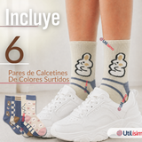 Pack 6 Pares Calcetines De Lana Confort Térmico Mujer Diseños Juveniles