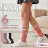 Pack 6 Pares Calcetines Mujer Juvenil Surtidos 65% Algodón Transpirables