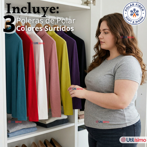 Pack 3 Camisetas Poleras Polar Primera Capa Cuello Beatle Manga Larga Colores Surtidos Mujer