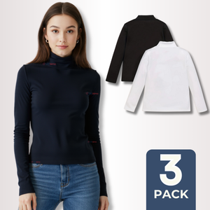 Pack 3 Camiseta Beatle Algodón Primera Capa Juvenil Niña Polera Surtido