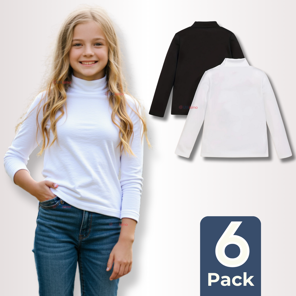 Pack 6 Camiseta Beatle Algodón Primera Capa Niña Polera Surtidos