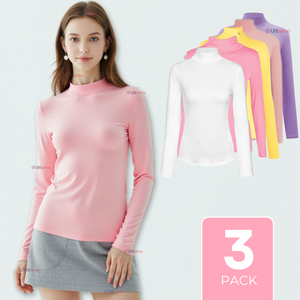 Pack 3 Camiseta Niña Primera Capa Bambú Invierno Cuello Beatle Polera