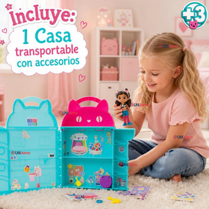 Casa de Muñecas Portátil Gabby's Dollhouse con Accesorios Juguetes NIña