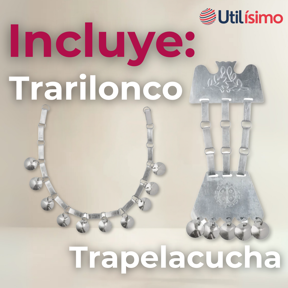 Collar Trapelacucha Mapuche Machi Aluminio Fiestas Patrias