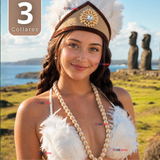 Pack 3 Collares Pascuenses De Conchitas Rapa Nui Unisex Fiestas Patrias