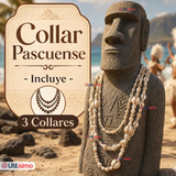 Pack 3 Collares Pascuenses De Conchitas Rapa Nui Unisex Fiestas Patrias