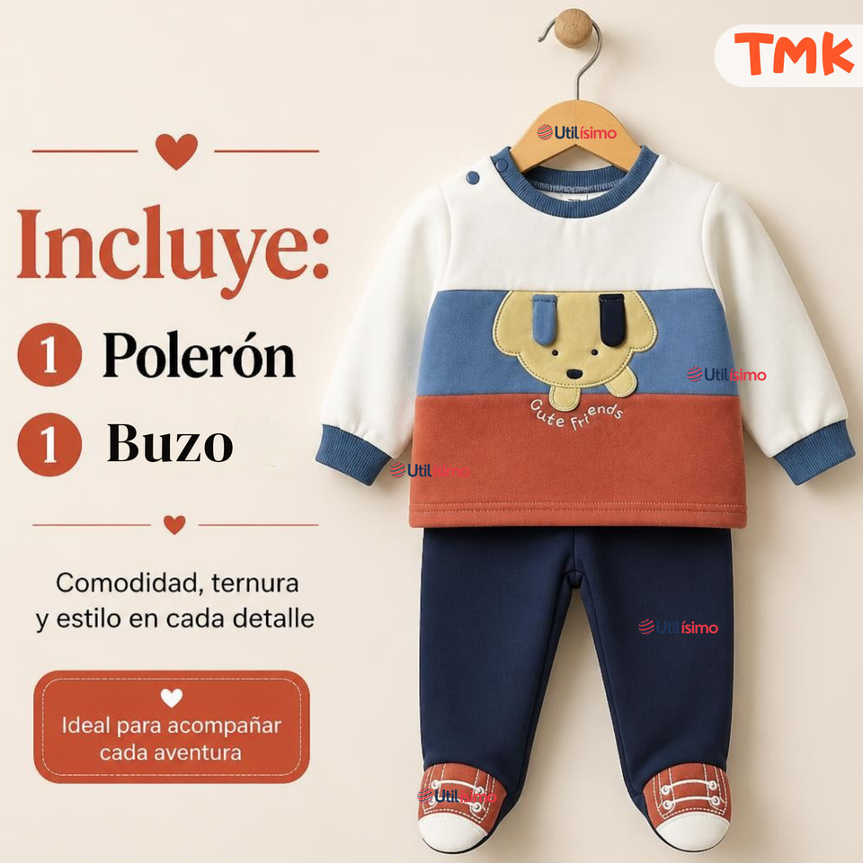 Conjunto 2 Piezas 100% Algodón Tedmimak Niño Cute Baby