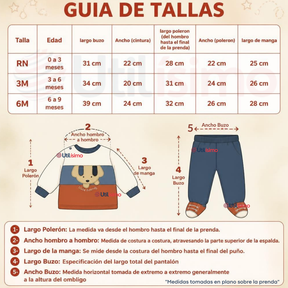Conjunto 2 Piezas 100% Algodón Tedmimak Niño Cute Baby
