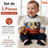 Conjunto 2 Piezas 100% Algodón Tedmimak Niño Cute Baby