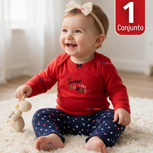 Conjunto 3 Piezas 100% Algodón Tedmimak Niña Sweet Red