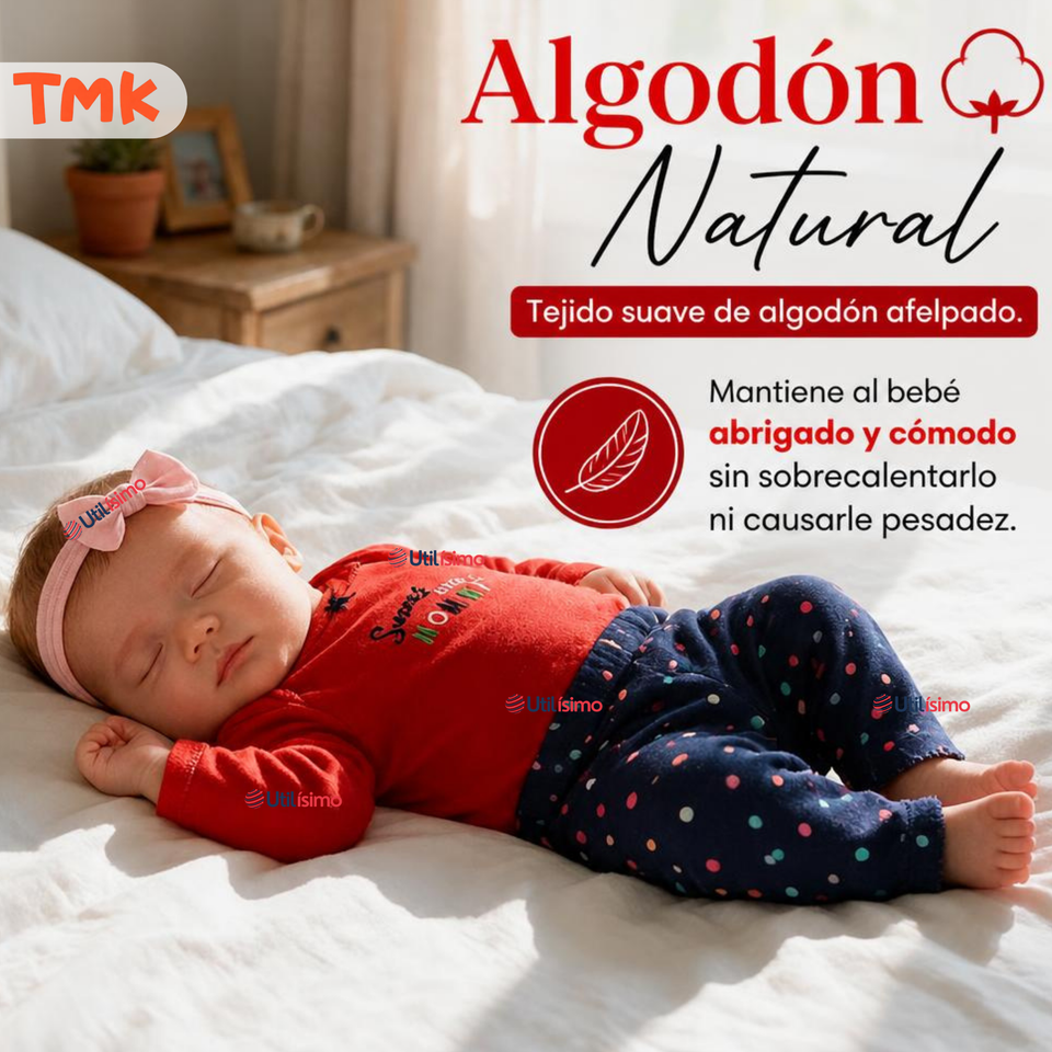 Conjunto 3 Piezas 100% Algodón Tedmimak Niña Sweet Red