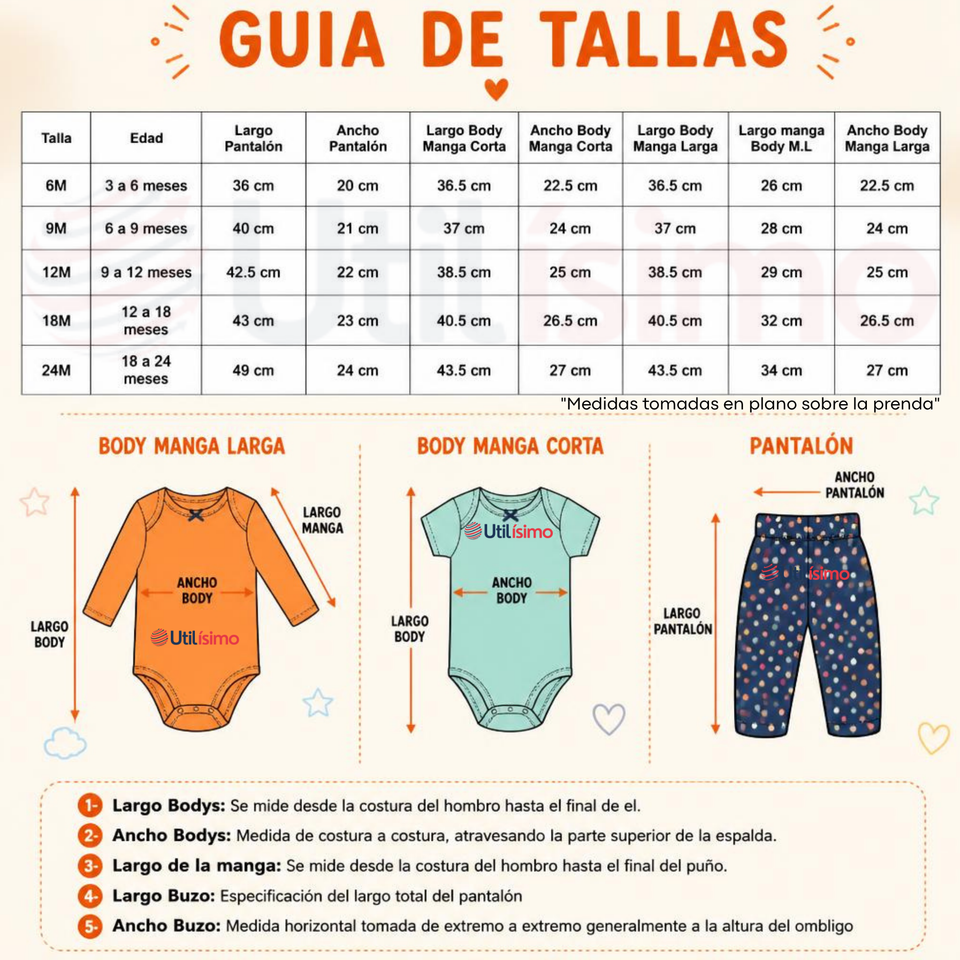 Conjunto 3 Piezas 100% Algodón Tedmimak Niña Cupcake Orange