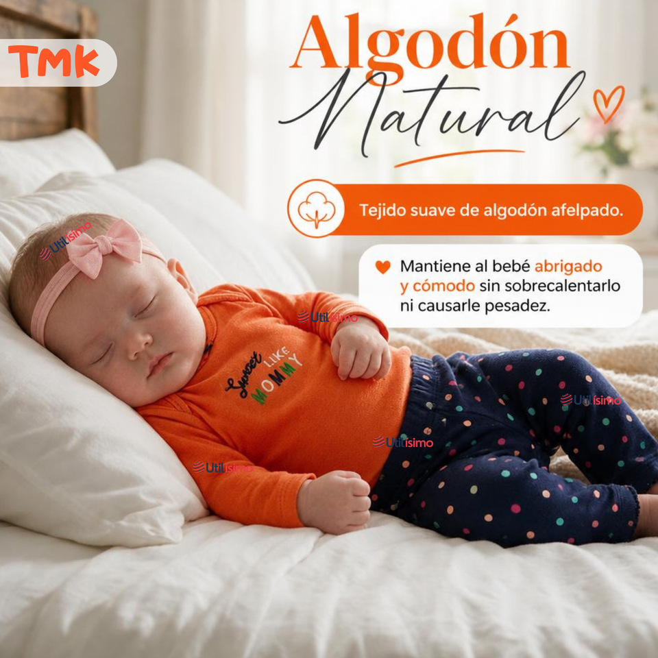 Conjunto 3 Piezas 100% Algodón Tedmimak Niña Cupcake Orange