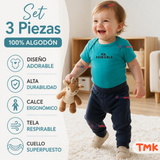 Conjunto 3 Piezas 100% Algodón Tedmimak Niño Forest Child