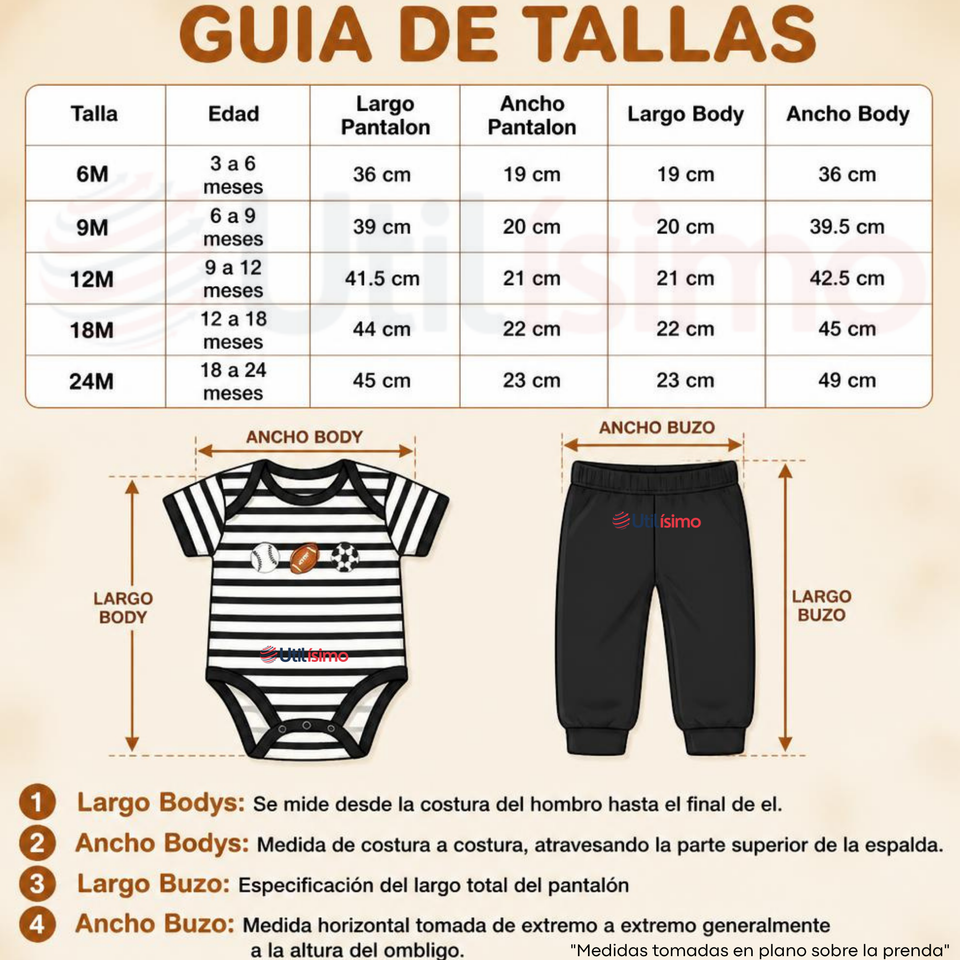 Conjunto 3 Piezas 100% Algodón Tedmimak Niño Tiny Sport
