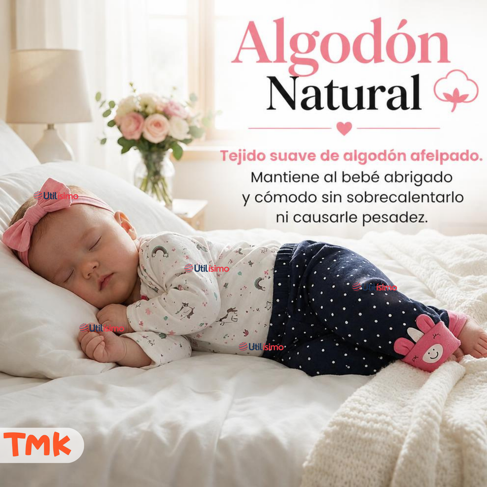 Conjunto 3 Piezas 100% Algodón Tedmimak Niña Baby Unicorn