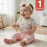 Conjunto 3 Piezas 100% Algodón Tedmimak Niña Mouse & Flower